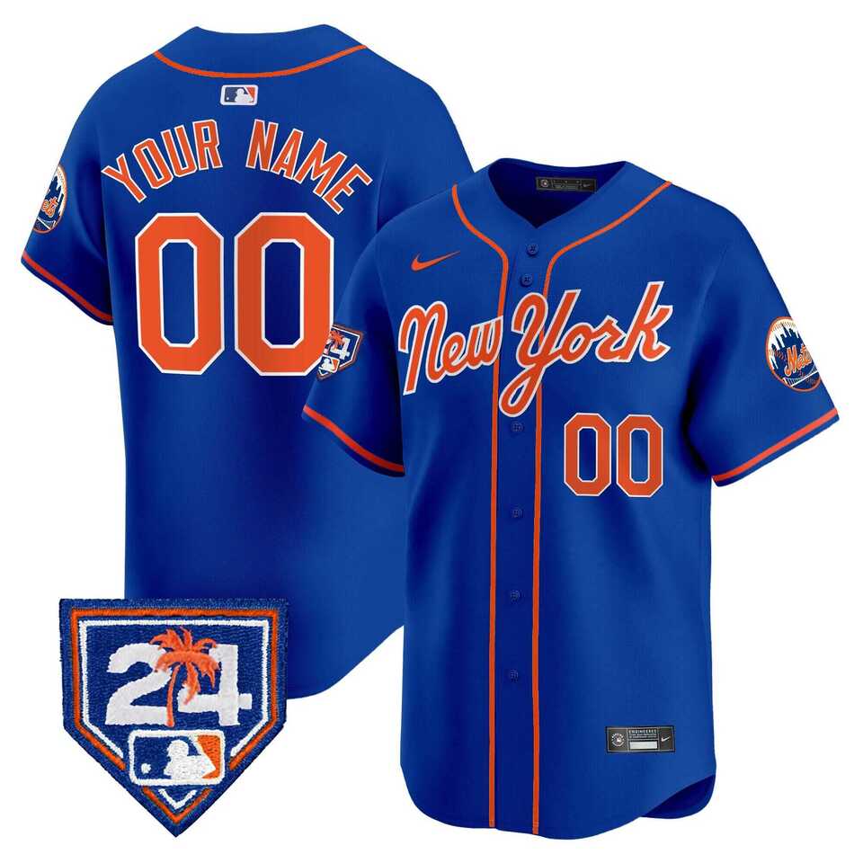 Mens New York Mets Active Player Cutsom Royal 2024 Spring Training Vapor Premier Limited Stitched Baseball Jersey->customized mlb jersey->Custom Jersey